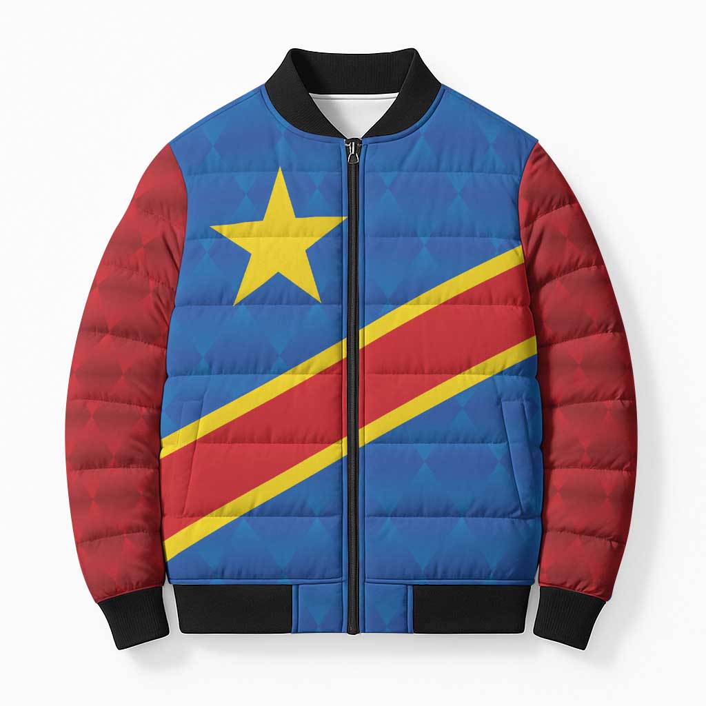 Africa DR of the Congo Personalized Bomber Puffer Jacket Flag Style
