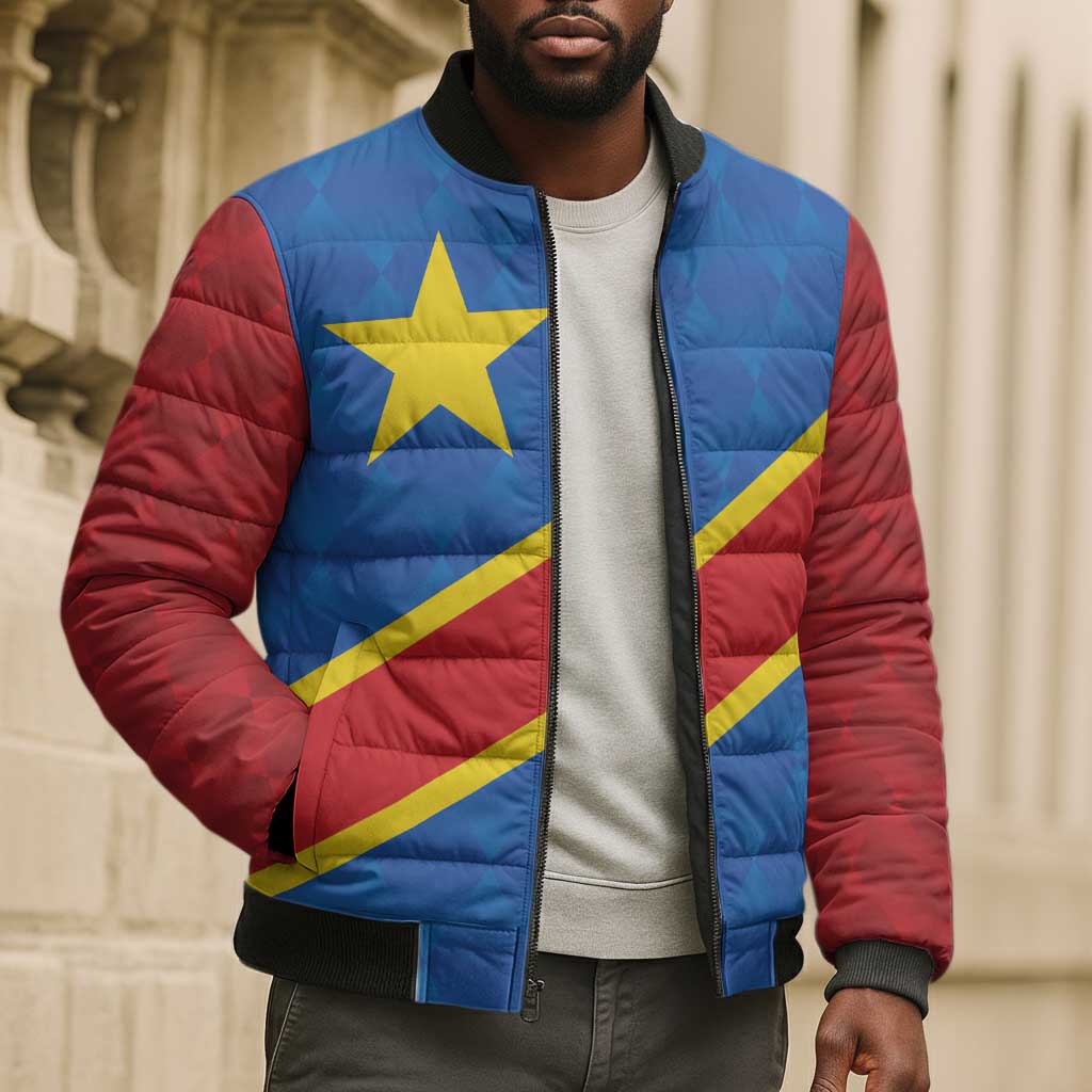 Africa DR of the Congo Personalized Bomber Puffer Jacket Flag Style