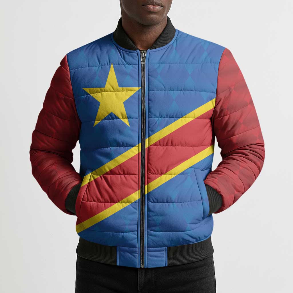 Africa DR of the Congo Personalized Bomber Puffer Jacket Flag Style