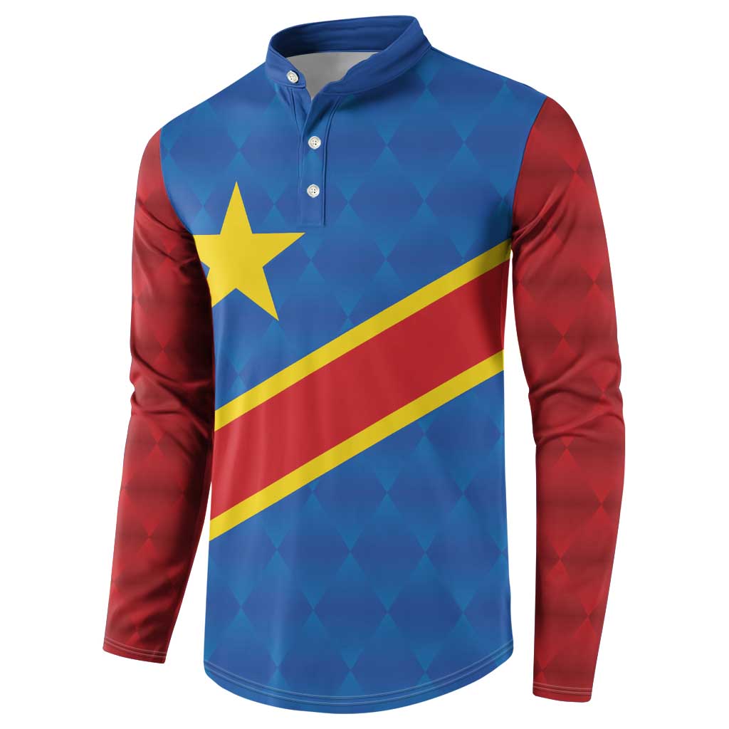 Africa DR of the Congo Personalized Button Sweatshirt Flag Style