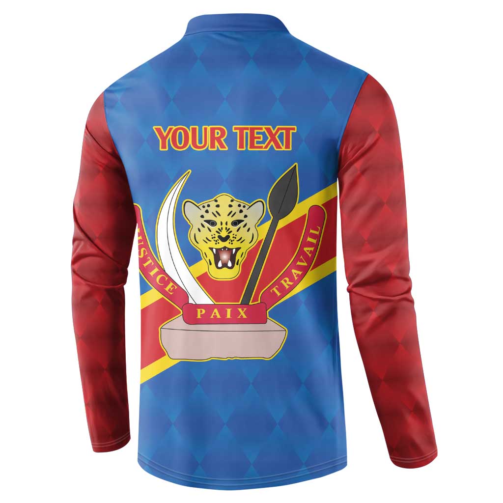 Africa DR of the Congo Personalized Button Sweatshirt Flag Style