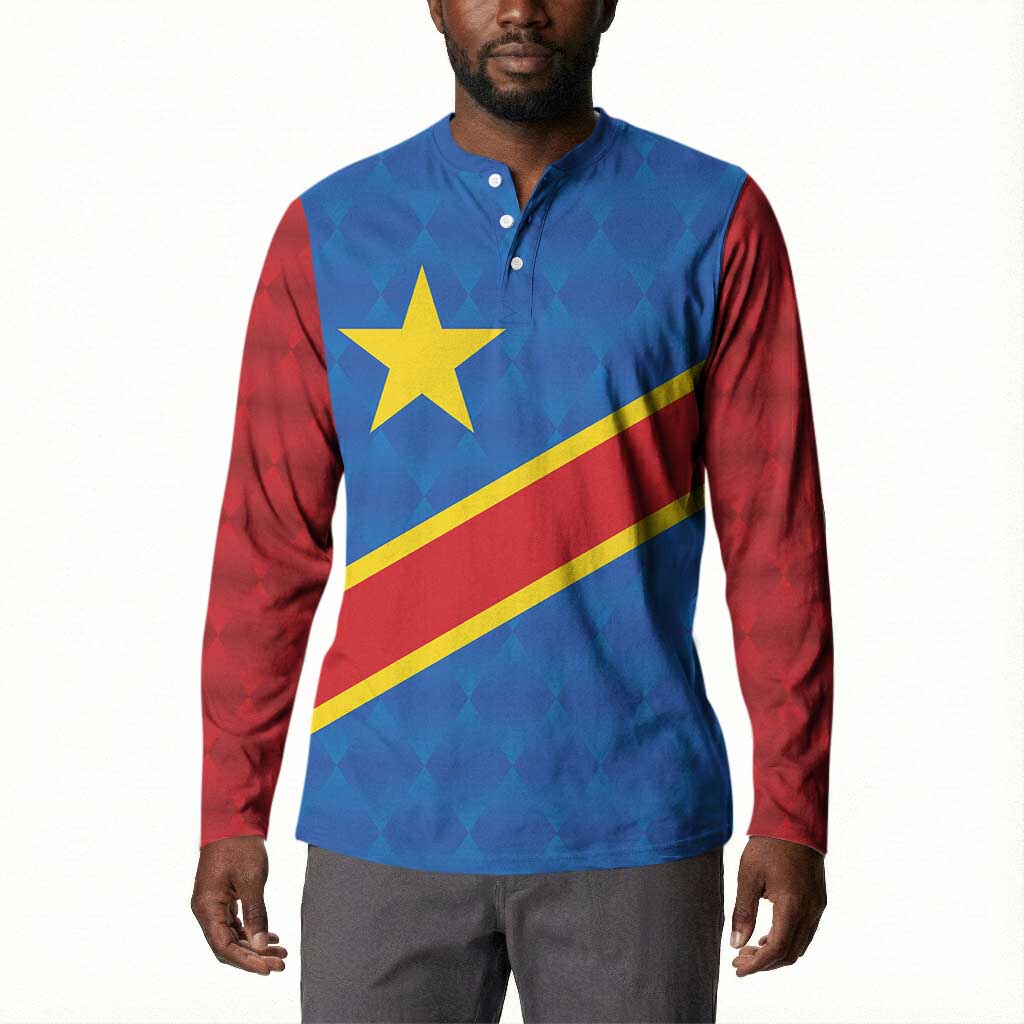 Africa DR of the Congo Personalized Button Sweatshirt Flag Style
