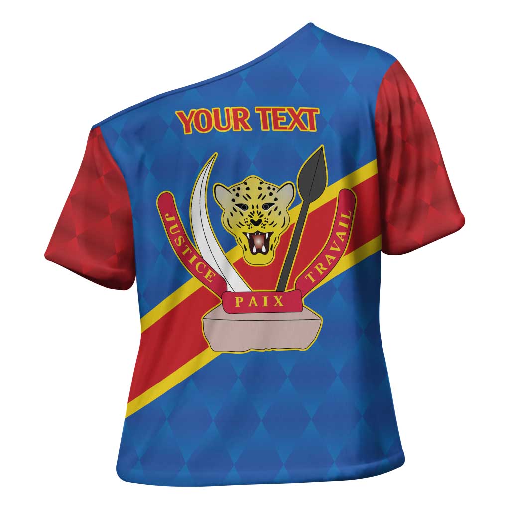 Africa DR of the Congo Personalized Cross Shoulder Shirt Flag Style