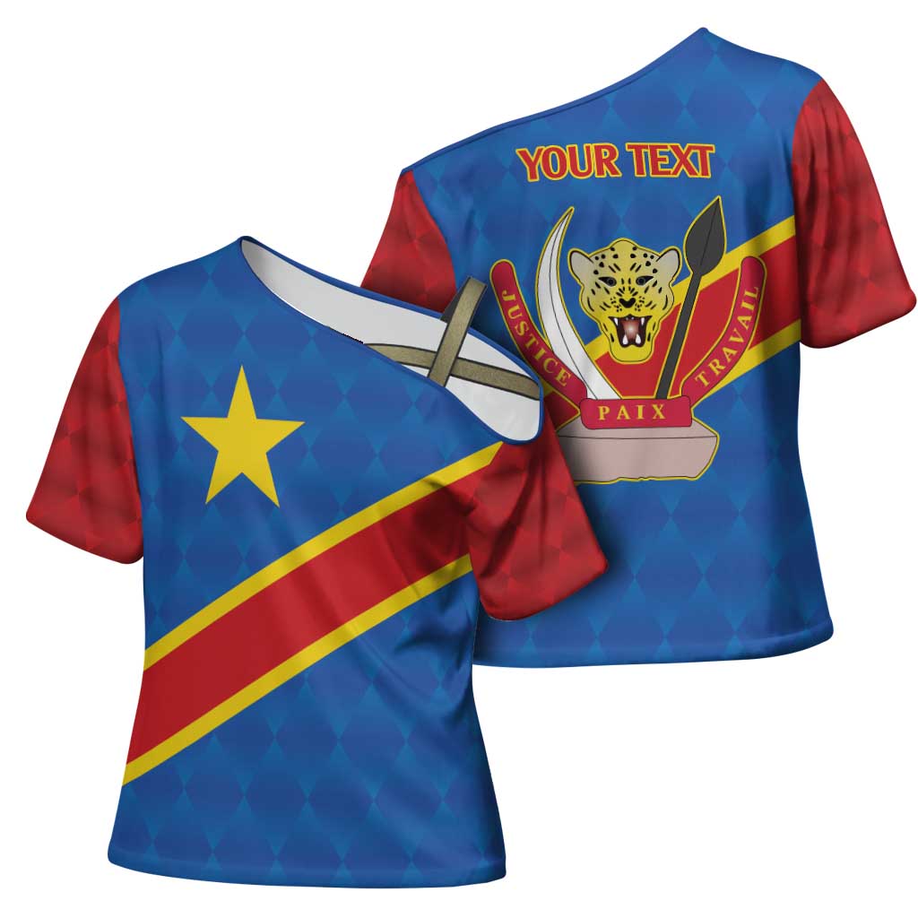 Africa DR of the Congo Personalized Cross Shoulder Shirt Flag Style