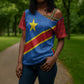 Africa DR of the Congo Personalized Cross Shoulder Shirt Flag Style