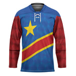 Africa DR of the Congo Personalized Hockey Jersey Flag Style