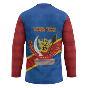 Africa DR of the Congo Personalized Hockey Jersey Flag Style