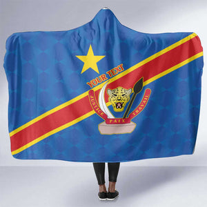 Africa DR of the Congo Personalized Hooded Blanket Flag Style - African Pride
