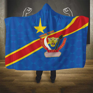 Africa DR of the Congo Personalized Hooded Blanket Flag Style - African Pride