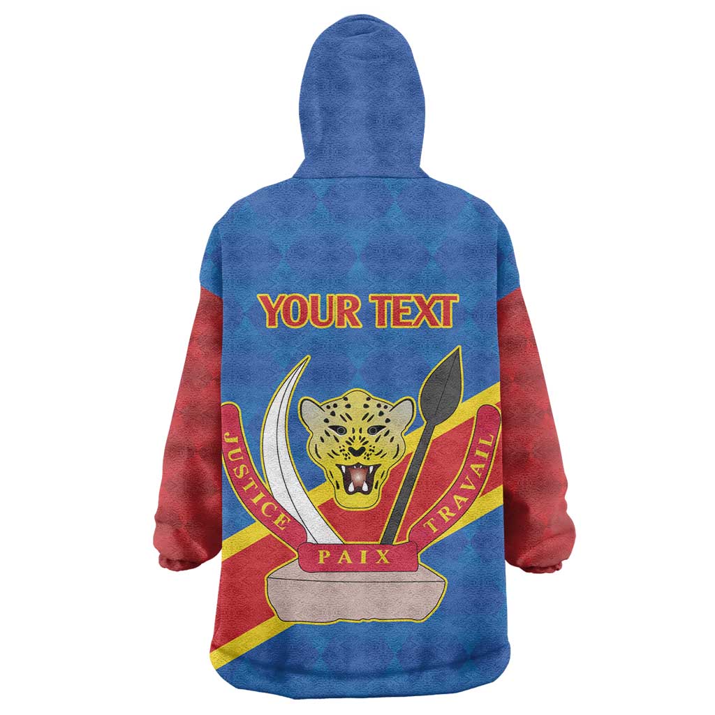 Africa DR of the Congo Personalized Kid Wearable Blanket Hoodie Flag Style - African Pride