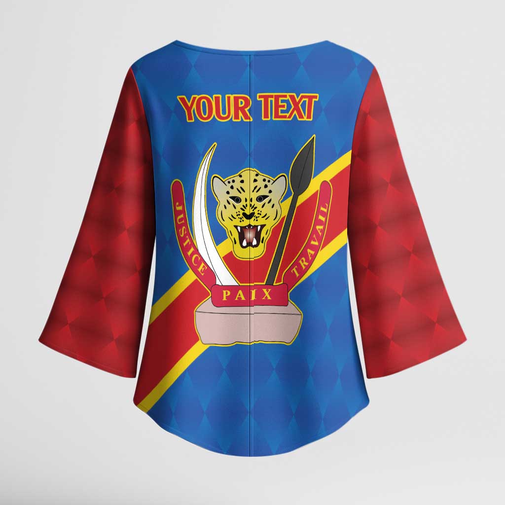 Africa DR of the Congo Personalized Kimono Sleeve Blouse Flag Style
