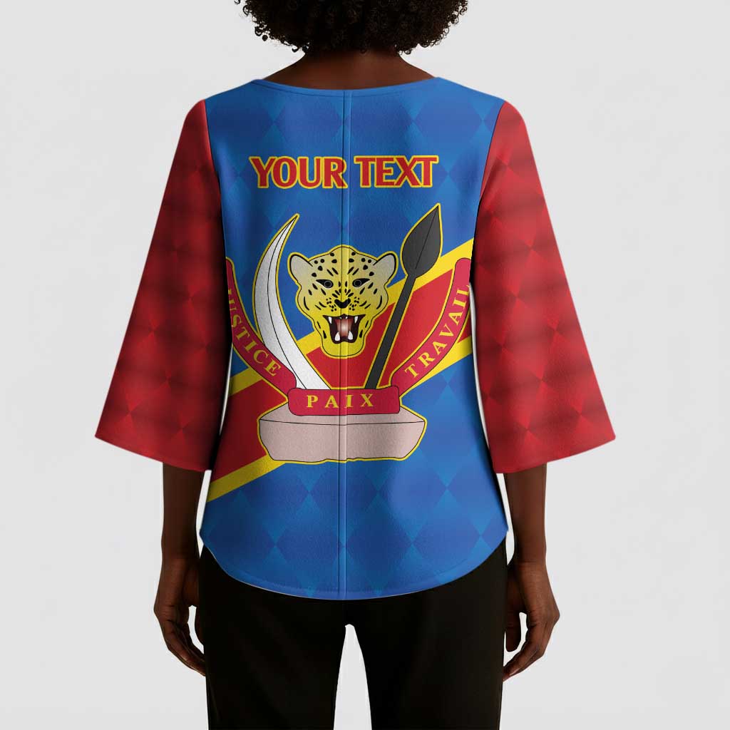 Africa DR of the Congo Personalized Kimono Sleeve Blouse Flag Style