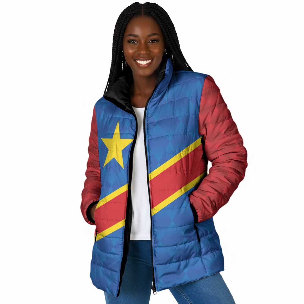 Africa DR of the Congo Personalized Padded Jacket Flag Style