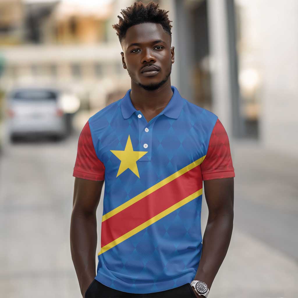 Africa DR of the Congo Personalized Polo Shirt Flag Style - African Pride