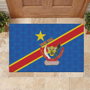 Africa DR of the Congo Personalized Rubber Doormat Flag Style - African Pride
