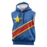 Africa DR of the Congo Personalized Sleeveless Hoodie Flag Style - African Pride
