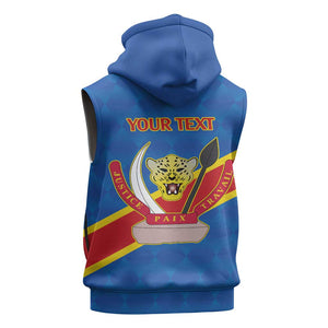 Africa DR of the Congo Personalized Sleeveless Hoodie Flag Style - African Pride