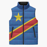 Africa DR of the Congo Personalized Sleeveless Puffer Jacket Flag Style
