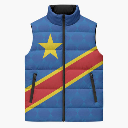 Africa DR of the Congo Personalized Sleeveless Puffer Jacket Flag Style
