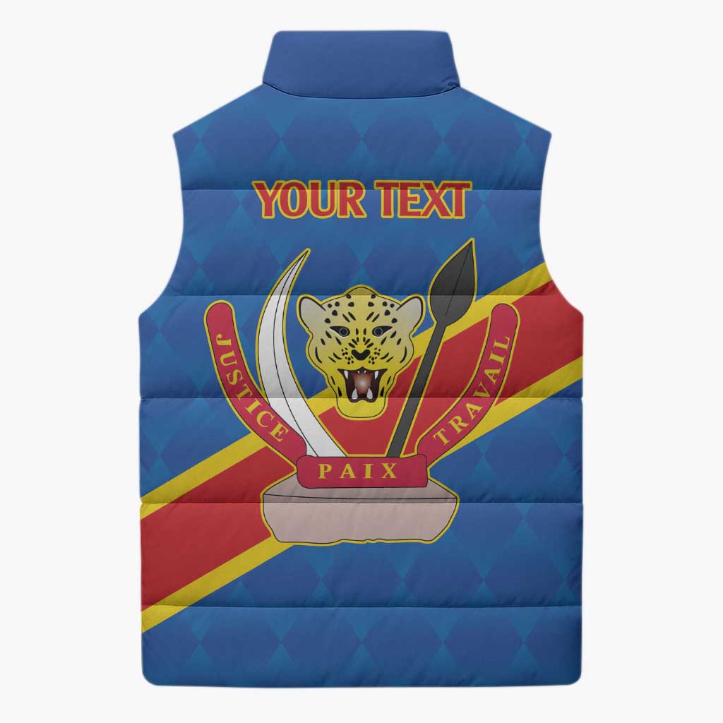 Africa DR of the Congo Personalized Sleeveless Puffer Jacket Flag Style