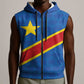 Africa DR of the Congo Personalized Sleeveless Zip Hoodie Flag Style - African Pride