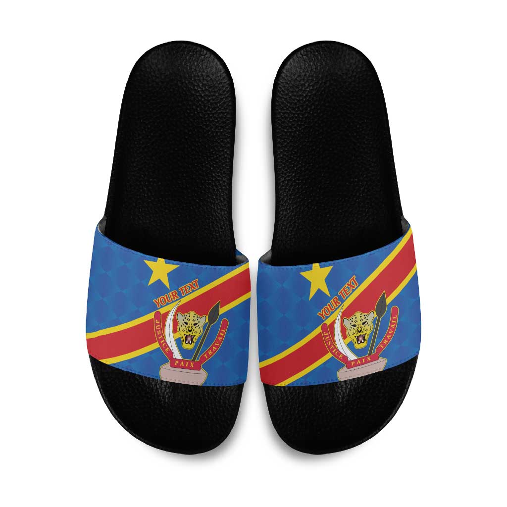 Africa DR of the Congo Personalized Slide Sandals Flag Style