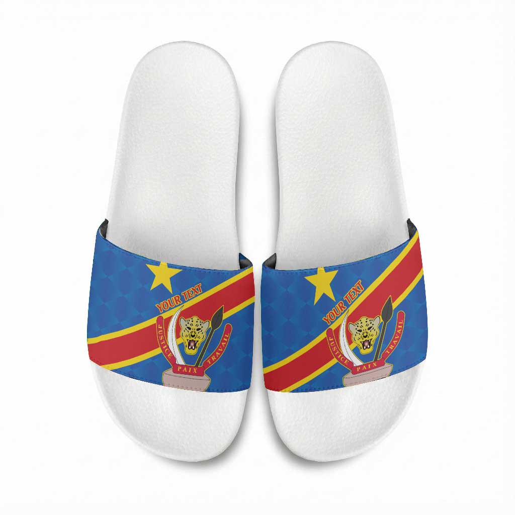 Africa DR of the Congo Personalized Slide Sandals Flag Style