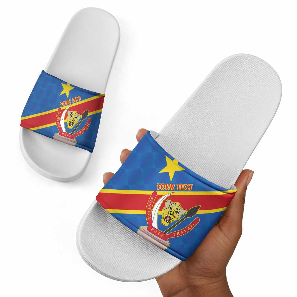 Africa DR of the Congo Personalized Slide Sandals Flag Style