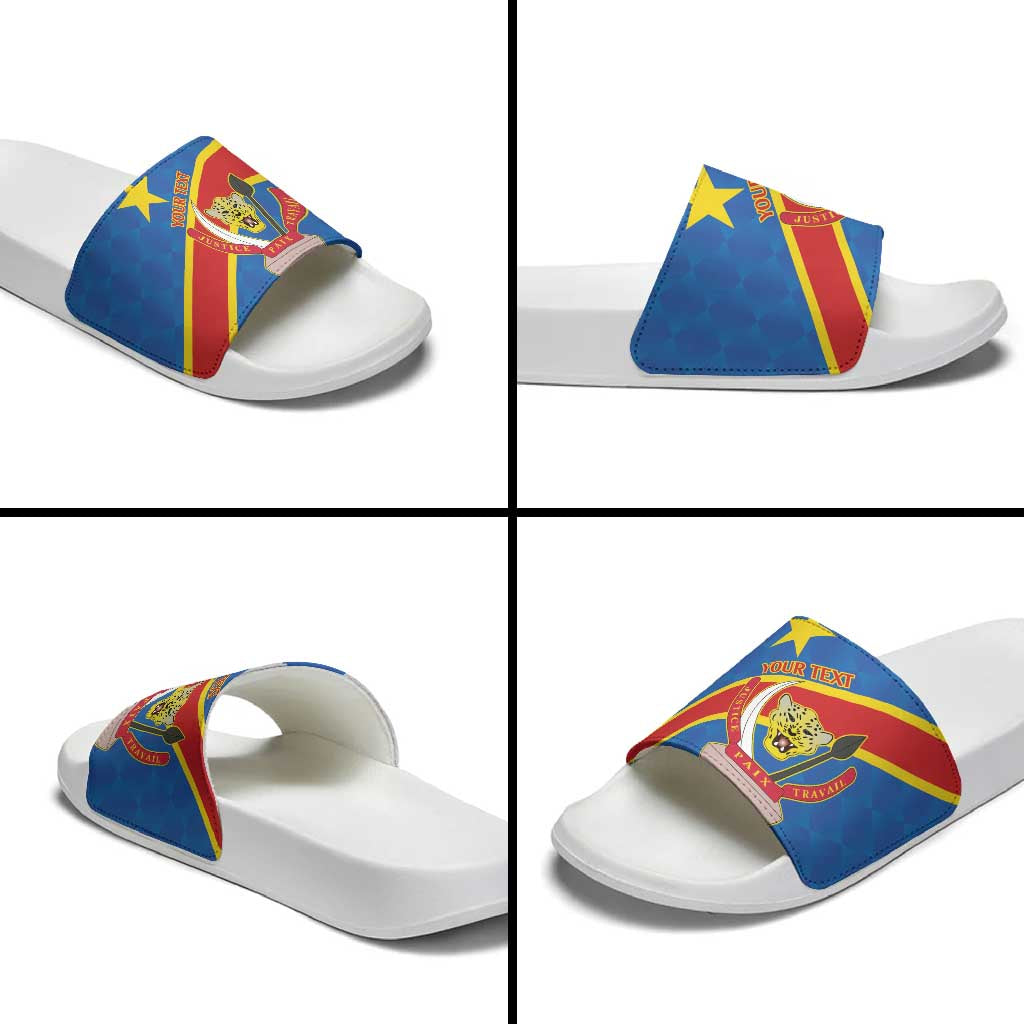 Africa DR of the Congo Personalized Slide Sandals Flag Style