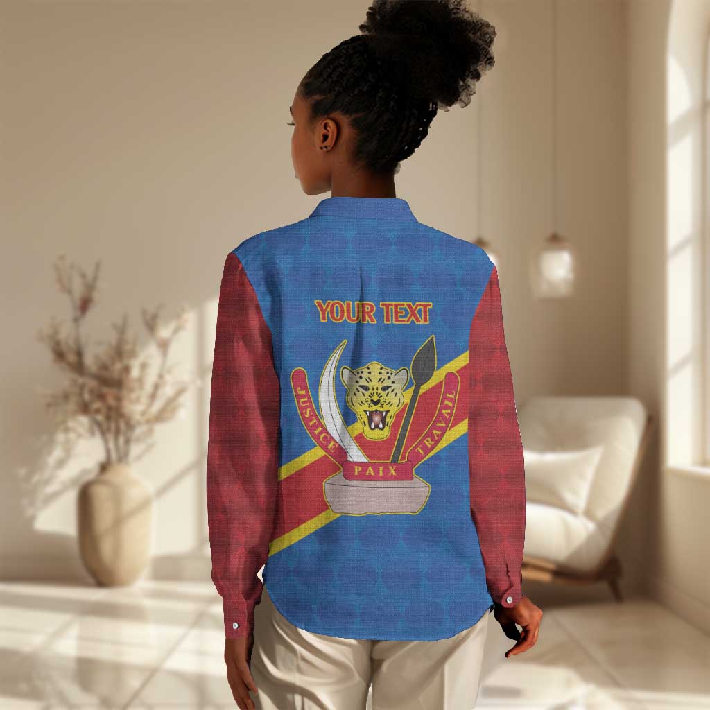 Africa DR of the Congo Personalized Women Casual Shirt Flag Style - African Pride