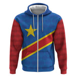 Africa DR of the Congo Personalized Zip Hoodie Flag Style - African Pride