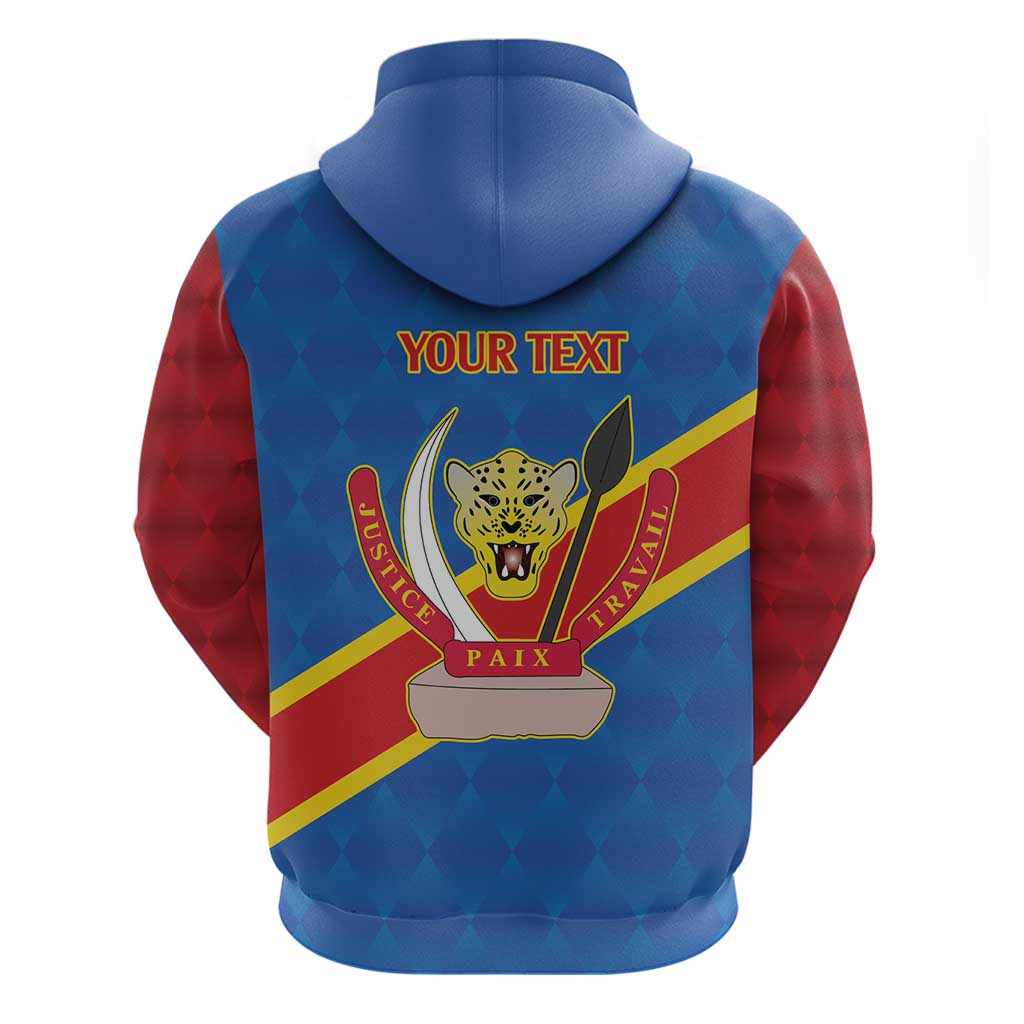 Africa DR of the Congo Personalized Zip Hoodie Flag Style - African Pride