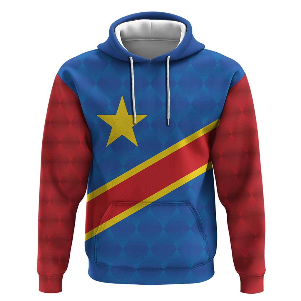 Africa DR of the Congo Personalized Zip Hoodie Flag Style - African Pride