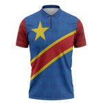 Africa DR of the Congo Personalized Zipper Polo Shirt Flag Style