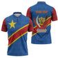 Africa DR of the Congo Personalized Zipper Polo Shirt Flag Style