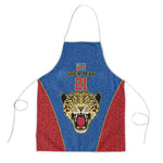 Africa DR Congo Football Custom Apron Blue Leopard Skin Pattern