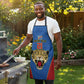 Africa DR Congo Football Custom Apron Blue Leopard Skin Pattern