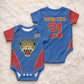 Africa DR Congo Football Custom Baby Onesie Blue Leopard Skin Pattern