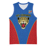 Africa DR Congo Football Custom Basketball Jersey Blue Leopard Skin Pattern LT9