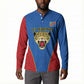 Africa DR Congo Football Custom Button Sweatshirt Blue Leopard Skin Pattern