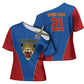 Africa DR Congo Football Custom Cross Shoulder Shirt Blue Leopard Skin Pattern