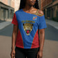 Africa DR Congo Football Custom Cross Shoulder Shirt Blue Leopard Skin Pattern