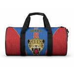 Africa DR Congo Football Custom Duffle Bag Blue Leopard Skin Pattern