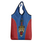 Africa DR Congo Football Custom Grocery Bag Blue Leopard Skin Pattern - African Pride
