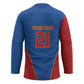 Africa DR Congo Football Custom Hockey Jersey Blue Leopard Skin Pattern