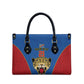 Africa DR Congo Football Custom Leather Bag Blue Leopard Skin Pattern