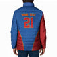 Africa DR Congo Football Custom Padded Jacket Blue Leopard Skin Pattern