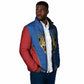 Africa DR Congo Football Custom Padded Jacket Blue Leopard Skin Pattern