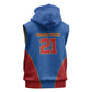 Africa DR Congo Football Custom Sleeveless Hoodie Blue Leopard Skin Pattern - African Pride