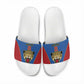 Africa DR Congo Football Custom Slide Sandals Blue Leopard Skin Pattern